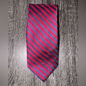 Nautica Men's Red & Blue Stripped Classic Silk Tie